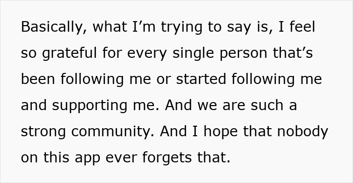 Alt text: Text expressing gratitude from a micro-influencer amid a restaurant shaming controversy online.