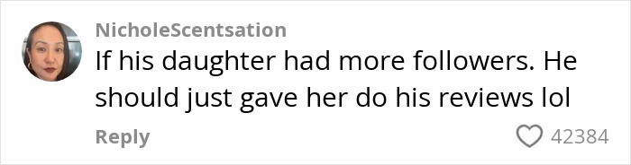 Screenshot of an online comment shaming a restaurant for disrespecting a micro-influencer with over 42,000 likes.