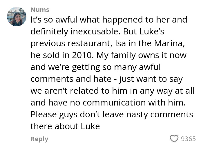 Online comment highlighting backlash against restaurant after disrespecting micro-influencer, sparking widespread criticism.