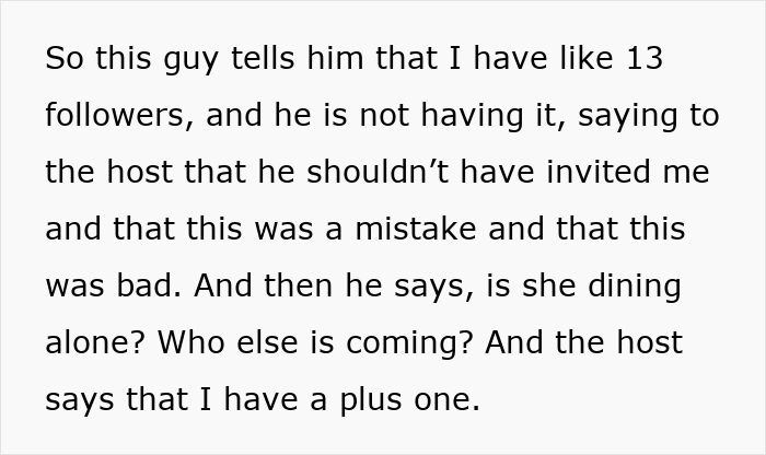 Text showing a conversation about a restaurant shaming a micro-influencer for having few followers and questioning their invitation. - 10