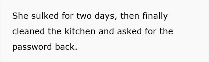 Woman creates a mess in SIL’s home, sulking for days before cleaning the kitchen and asking for the password back. - 7