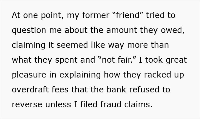 Text describing a pregnant woman getting revenge after a friend’s guest steals from her. - 45