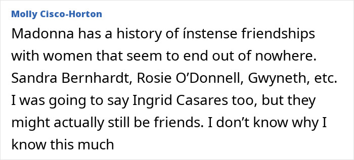 Text excerpt discussing Madonna's intense friendships with women including Gwyneth Paltrow and references to toxic relationships. - 21