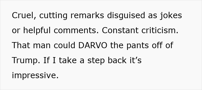 Text describing manipulation tactics with a woman realizing the truth and leaving a manipulative husband using internet support. - 50