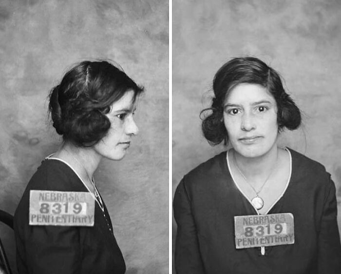 Black and white historical mugshot of a Nebraska penitentiary inmate showcasing intriguing stories behind mugshots.