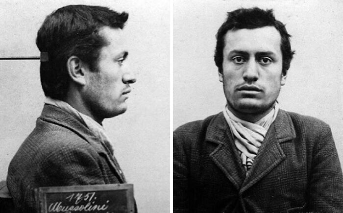 Vintage historical mugshots of a serious man captured from side and front, showcasing intriguing stories behind mugshots.