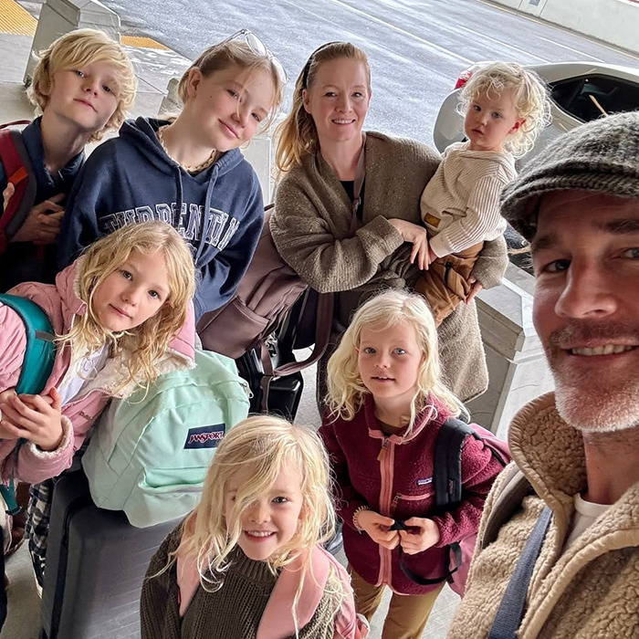 James Van Der Beek with his kids, sharing a difficult moment during his cancer journey outside in casual wear. - 6
