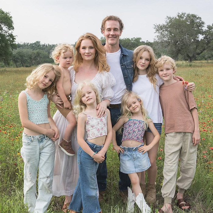 James Van Der Beek with his family outdoors, sharing a heartfelt moment during his cancer journey and parenting challenges. - 3
