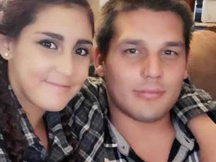 7-Eleven worker and man posing closely, highlighting the tragic incident involving a manager preventing her from breathing.