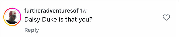 Social media comment asking if someone is Daisy Duke, referencing Ozempic helped weight loss transformation.