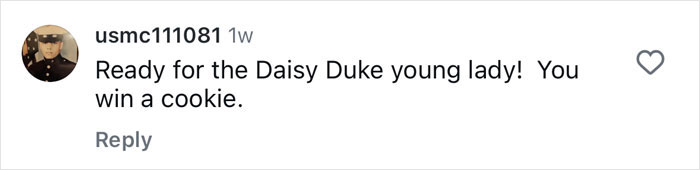Screenshot of a social media comment referencing Daisy Duke style after Ozempic helped with a 100-lb weight loss.