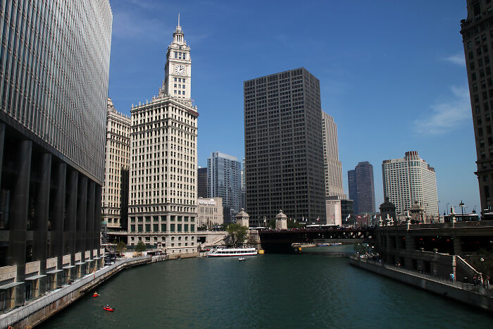 Chicago skyline with the river, showcasing bravery moments that changed the course of history in the cityscape. - 26