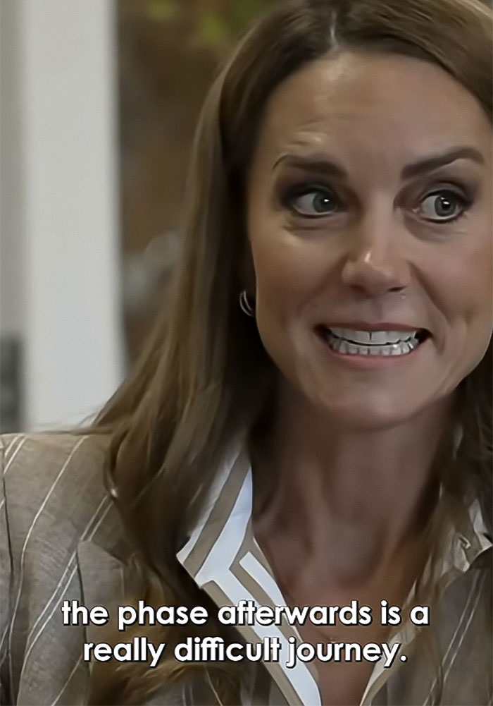 Kate Middleton speaking candidly about cancer, describing the phase afterwards as a really difficult journey.