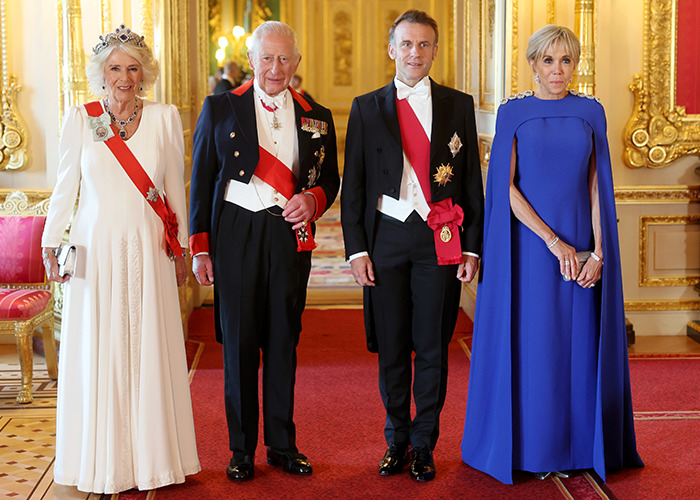 Brigitte Macron and Kate Middleton attending a formal event during France visit with lip reader revealing words. Brigitte Macron and Kate Middleton attending a formal event during France visit with lip reader revealing words.