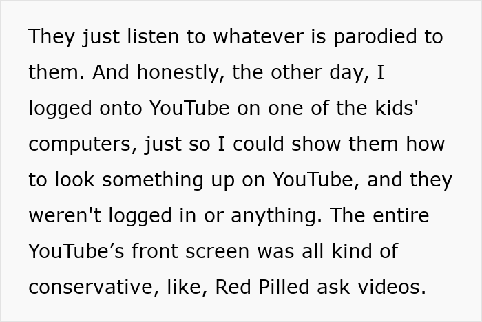 Text excerpt highlighting concerns about literacy crisis shared by US teachers discussing student engagement and media influence.