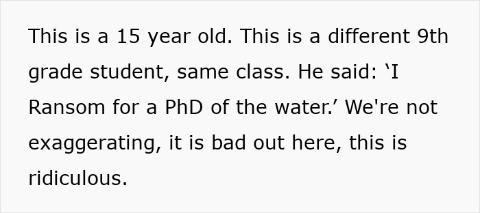 Text from a concerned US teacher warning about the literacy crisis affecting 9th grade students in classrooms today.