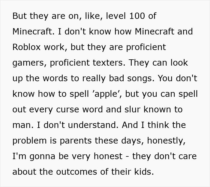 Text excerpt discussing concerns about literacy skills among children and the literacy crisis warned by US teachers.