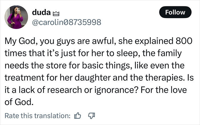 Tweet discussing momfluencer making 9YO autistic daughter sleep on balcony to use room as office amid family needs.