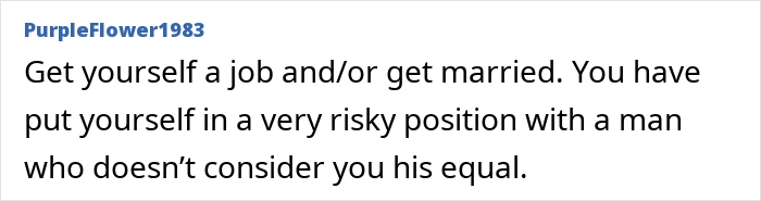 Commenter PurpleFlower1983 warns about the risk of being excluded from house deeds despite plans for marriage.
