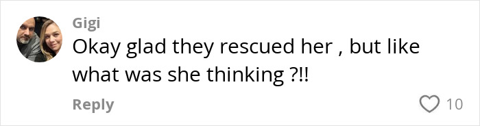 Comment expressing relief about rescue and questioning the passenger’s actions after flipping over infinity pool edge on cruise. - 13