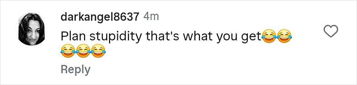 Comment on social media saying Plan stupidity that's what you get with laughing emojis reacting to a passenger flipping over infinity pool edge incident on cruise.