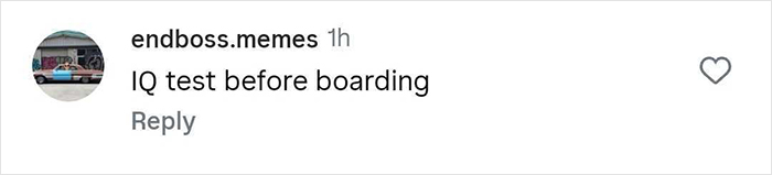 Social media comment reading IQ test before boarding, reacting to passenger flipping over infinity pool edge cruise incident.