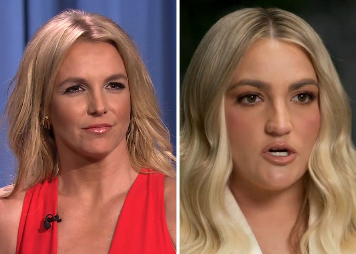 Two women with blonde hair speaking in interviews, related to people who went to school with celebrities.