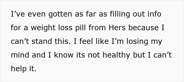 Person expressing frustration about losing their mind due to seeing loved ones take Ozempic for weight loss.