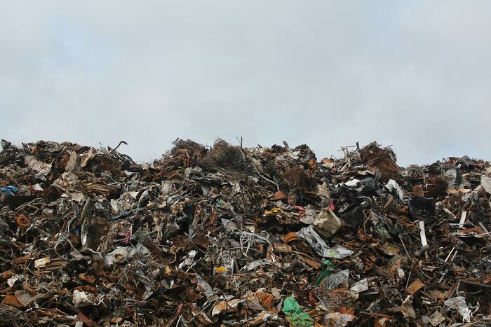 Large pile of waste highlighting the global food waste crisis and environmental impact of trash accumulation.