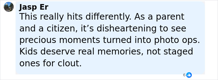 User comment on social media about momfluencer staging a beach day with daughter for online fame controversy. - 6