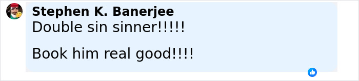 Comment by Stephen K. Banerjee expressing strong disapproval and calling for punishment related to police rescue of kids from hot car incident. - 25