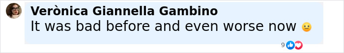 Comment stating it was bad before and even worse now, expressing a negative opinion, with reaction icons. Comment stating it was bad before and even worse now, expressing a negative opinion, with reaction icons.