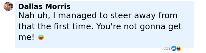 Text message from Dallas Morris saying he managed to steer away from losing a bet about the tramp stamp tattoo trend. Text message from Dallas Morris saying he managed to steer away from losing a bet about the tramp stamp tattoo trend.
