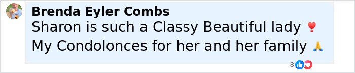 Comment praising Sharon Osbourne&rsquo;s strength and condolences for her family after Ozzy&rsquo;s passing shown in a social media post.