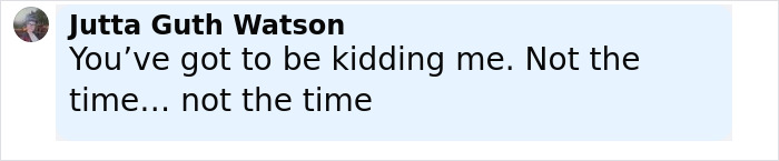 Comment by Jutta Guth Watson expressing disbelief and urgency during flood-stricken camp Mystic controversy.