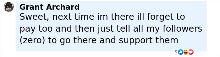 Comment from Grant Archard reacting to Robert Irwin forced to apologize after dining and dashing at an Australian restaurant.