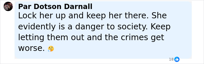 Comment on former reality TV child star attacking Walmart shopper, calling for her detention due to danger to society.