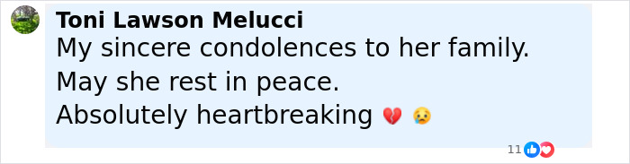 Comment expressing sincere condolences and heartbreak over death of Prince William and Harry's cousin found at family's home.
