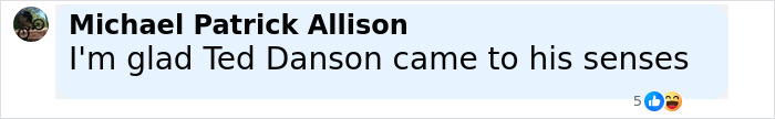 Social media comment discussing Ted Danson amid Whoopi Goldberg and CEO Andy Byron Coldplay kiss cam controversy.