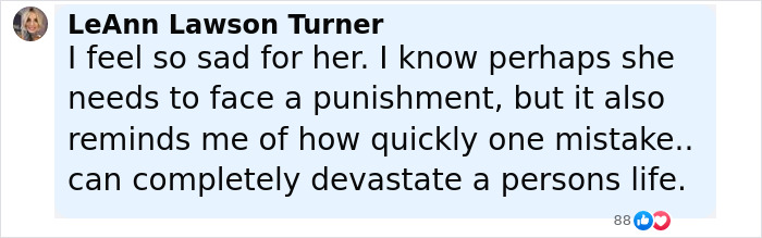 Comment expressing sympathy for Olympic gold medalist Mary Lou Retton after her failing sobriety test video.