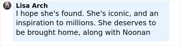 Comment by Lisa Arch expressing hope that Amelia Earhart mystery may finally get solved with new satellite images.