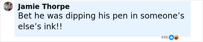 Comment by Jamie Thorpe reacting humorously to an incident involving a Virginia councilman set on fire after being chased from his office.