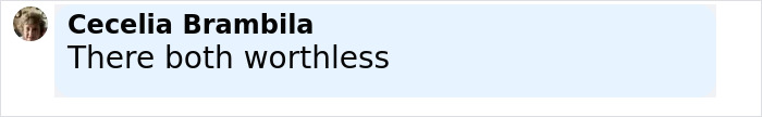 User comment by Cecelia Brambila saying "There both worthless" in a social media text box.