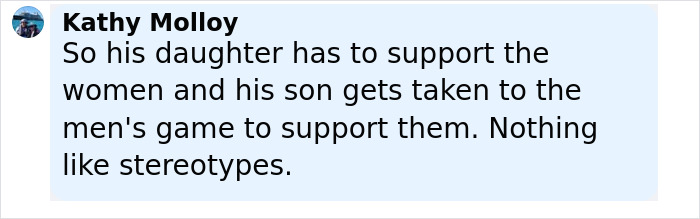 Comment highlighting gender stereotypes in sports support with reference to Princess Charlotte's viral reaction to England's shootout win. Comment highlighting gender stereotypes in sports support with reference to Princess Charlotte's viral reaction to England's shootout win.