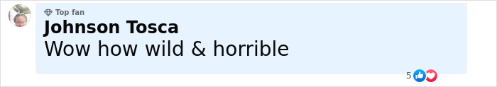Comment from user Johnson Tosca reacting to discovery of skeletal remains in hoarder ex-cop&rsquo;s house, expressing shock.