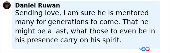Comment by Daniel Ruwan expressing sorrow over the loss of an ancient Native American and the risk of language extinction. - 22