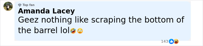 Comment by Amanda Lacey with Top Fan badge reacting humorously amid Katy Perry and Justin Trudeau romance rumors. Comment by Amanda Lacey with Top Fan badge reacting humorously amid Katy Perry and Justin Trudeau romance rumors.