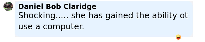 Comment from Daniel Bob Claridge stating she has gained the ability to use a computer, related to Neuralink brain chip technology.