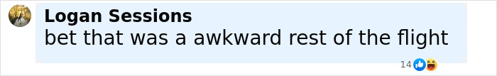 Screenshot of a social media comment reacting to a passenger sparking a scare on a flight causing an emergency landing.