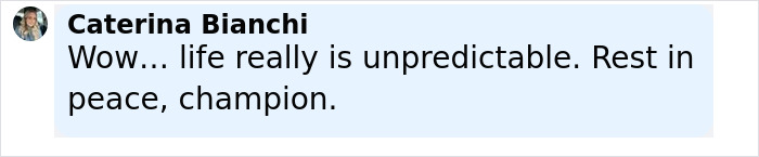 Comment by Caterina Bianchi reflecting on the unpredictable life and honoring Olympic medalist skier who lost his life after lightning strike. - 10